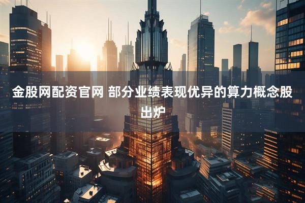金股网配资官网 部分业绩表现优异的算力概念股出炉