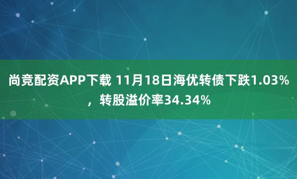 尚竞配资APP下载 11月18日海优转债下跌1.03%，转股溢价率34.34%